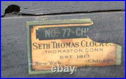 Vintage Seth Thomas No. 77 Chime Mantel Clock Model 113 Movement Functioning