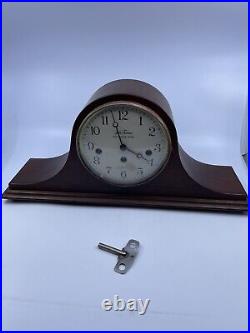 Vintage Seth Thomas Woodbury 8 Day Key Wind Westminster Strike Chime Clock 1302