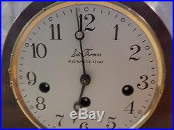 Vintage Seth Thomas Woodbury Mantel Clock 1302 Westminster Chime 18
