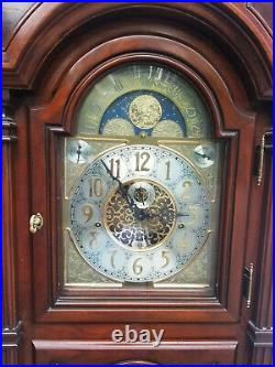 Vintage Sligh grandfather clock model 0961-1-AN triple chimes