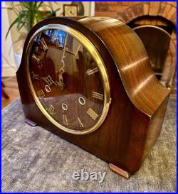 Vintage Smiths Oak Mantel Clock Westminster Chime Fully Serviced
