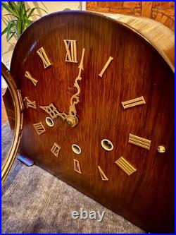 Vintage Smiths Oak Mantel Clock Westminster Chime Fully Serviced