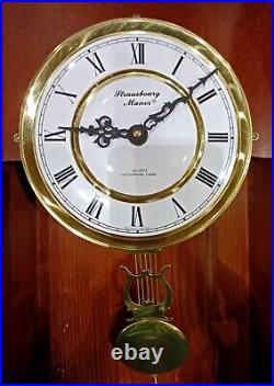 Vintage Strausbourg Manor Westminster Chimes Pendulum Wall Clock Mahogany 27