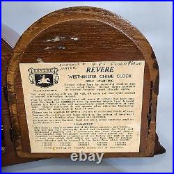 Vintage Telechron Revere Mantle Clock R-935 1948 Electric Wood Westminster Chime