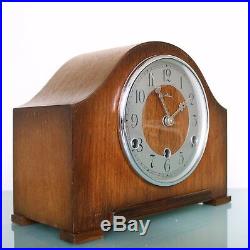 Vintage UK BENTIMA PERIVAL Mantel Clock WESTMINSTER! Chime! Mid Century RESTORED