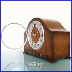 Vintage UK BENTIMA PERIVAL Mantel Clock WESTMINSTER! Chime! Mid Century RESTORED