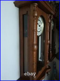 Vintage Vienna Regulator Westminster Chime Oak Wall Clock Artime Clock