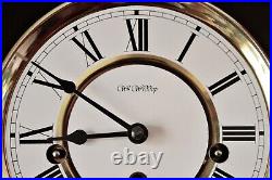 Vintage W. Widdop 8-Day Mechanical Wall Clock with Westminster Chimes