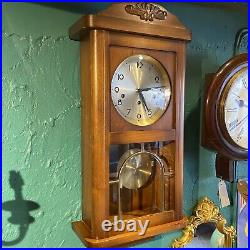 Vintage Wall Clock Fully Working Westminster Chime Wood German Art Deco Style