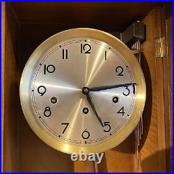 Vintage Wall Clock Fully Working Westminster Chime Wood German Art Deco Style