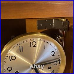 Vintage Wall Clock Fully Working Westminster Chime Wood German Art Deco Style