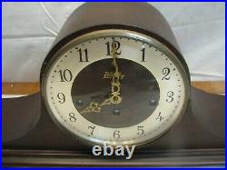 Vintage Welby Tambour Camel Back Shelf Hour Westminster Chime Clock Germany