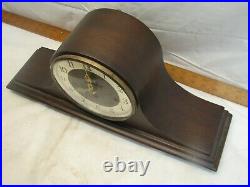 Vintage Welby Tambour Camel Back Shelf Hour Westminster Chime Clock Germany