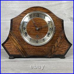 Vintage Westminster Chiming Mantel Clock Mechanical With Pendulum Working No Key