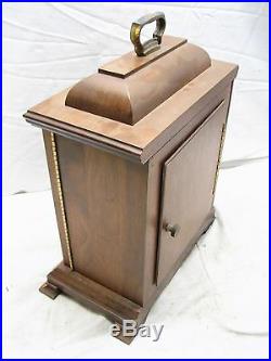 Vintage Wood Case Hamilton Westminster Chime Carriage Shelf Mantle Clock