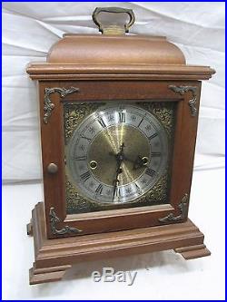 Vintage Wooden Case Hamilton Westminster Chime Carriage Shelf Mantle Clock