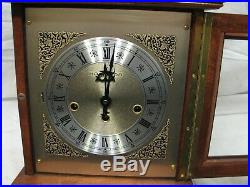 Vintage Wooden Case Hamilton Westminster Chime Carriage Shelf Mantle Clock