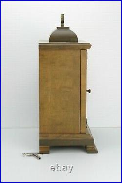 Vintage Wooden Case Hamilton Wheatland Westminster Chime Carriage Mantel Clock