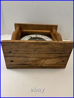 Vintage Wooden Oak Handmade Mantle Clock Chimes Every Hour And Quarter Works