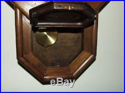 Vintage Working German Octagon Drop Westminster Chime School Oak Regulator Clock