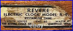 Vintage Working Revere Westminster Chime, Telechron motored, model R-913