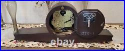 Vintage Zentra Mantel Clock FHS Walnut Art Deco Rare Face (Working) 3 chime