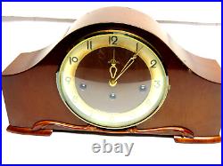 Vintage mantel clock 8 day Solar westminster chimes wood working