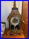 Vintage mantel clock by Franz Hermle Italian inlaid case Cherubs Chimes 30 high