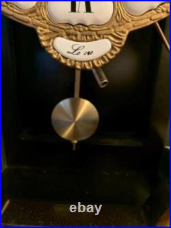 Vintage mantel clock by Franz Hermle Italian inlaid case Cherubs Chimes 30 high