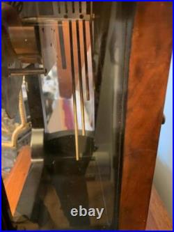 Vintage mantel clock by Franz Hermle Italian inlaid case Cherubs Chimes 30 high