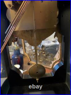 Vintage mantel clock by Franz Hermle Italian inlaid case Cherubs Chimes 30 high