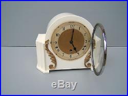 Vintage painted cream Garrard Westminster chime mantel clock working M23