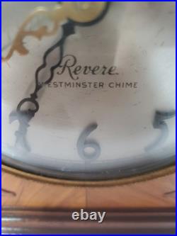 Vntg Art Deco Clock 1935 Telechron Westminster Chime Elec Mahogany Case Revere