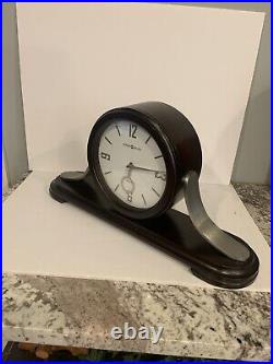 Vntg Howard Miller Wooden Mantel Clock #635-159 Three Chimes RARE Working NICE