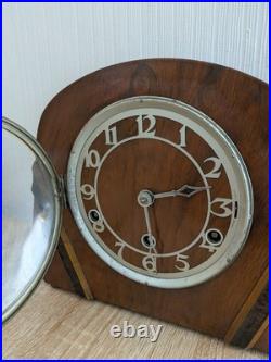 Vtg Art Deco Fattorini & Sons Westminster Chime Mantel Clock British Made 1930s