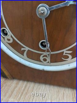 Vtg Art Deco Fattorini & Sons Westminster Chime Mantel Clock British Made 1930s