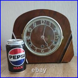 Vtg Art Deco Fattorini & Sons Westminster Chime Mantel Clock British Made 1930s