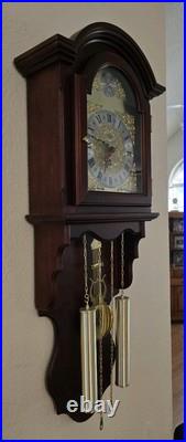 Vtg D&A Chiming Wall Clock Pendulum Hanging Faux Weights Battery Operated Chimes