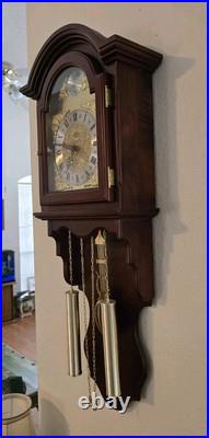 Vtg D&A Chiming Wall Clock Pendulum Hanging Faux Weights Battery Operated Chimes