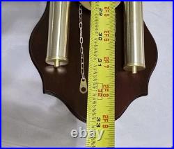 Vtg D&A Chiming Wall Clock Pendulum Hanging Faux Weights Battery Operated Chimes