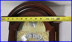 Vtg D&A Chiming Wall Clock Pendulum Hanging Faux Weights Battery Operated Chimes