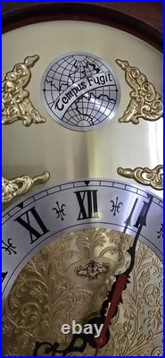 Vtg D&A Chiming Wall Clock Pendulum Hanging Faux Weights Battery Operated Chimes
