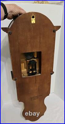 Vtg D&A Chiming Wall Clock Pendulum Hanging Faux Weights Battery Operated Chimes
