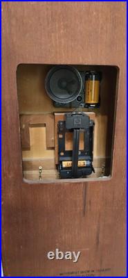 Vtg D&A Chiming Wall Clock Pendulum Hanging Faux Weights Battery Operated Chimes