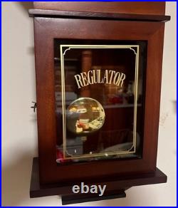 Vtg Elgin 31 day Regulator Wall Clock Working Video Walnut Case Brass Bezel Key