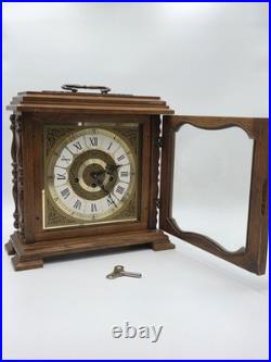 Vtg Franz Hermle 340-020 Mantel Clock W Germany 8-Day Westminster Chime Working