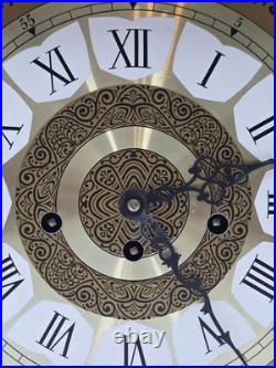 Vtg Franz Hermle 340-020 Mantel Clock W Germany 8-Day Westminster Chime Working