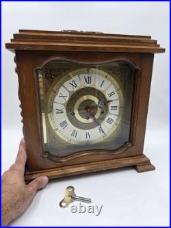 Vtg Franz Hermle 340-020 Mantel Clock W Germany 8-Day Westminster Chime Working