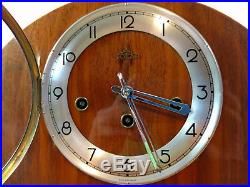 Vtg Franz Hermle Solar Art Deco Style Mantle Clock Westminster Chime