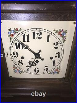 Vtg Hamilton 2 Jewel Mantle Clock 3 Chime West Germany Has key Works Great